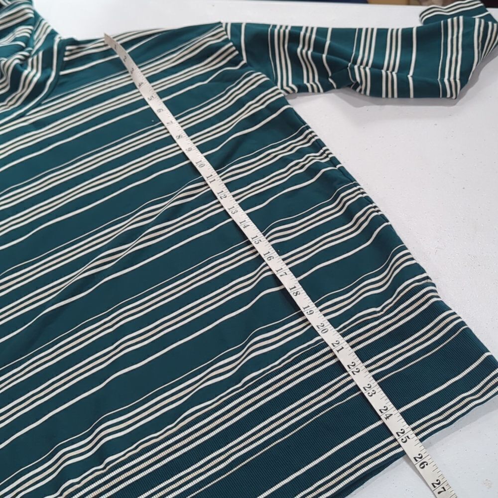 Garnet Hill Top Womens Medium Green Striped Cowl Neck - Picture 9 of 9